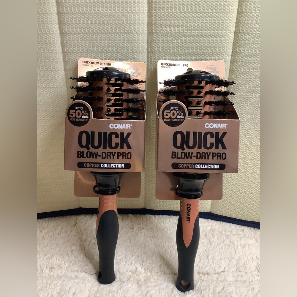Conair Quick Blow Dry Pro Vented Porcupine Oval Hair Brush (2 pack)